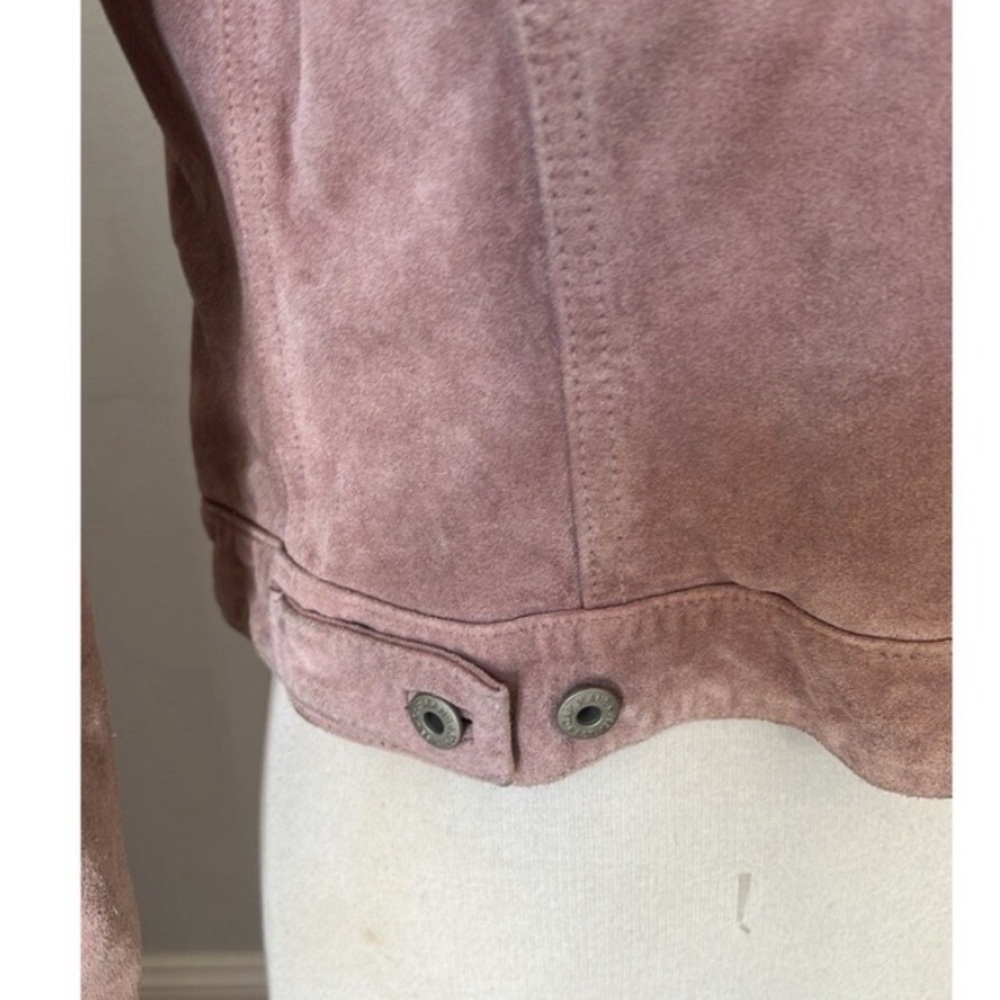 GAP Suede Y2K Trucker Jacket in Dusty Pale Pink 💓 - Picture 5 of 5